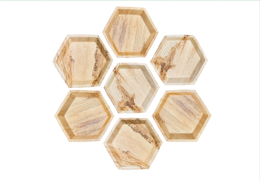 10" Deep Hexagonal Plate (Large, Palm Leaf)