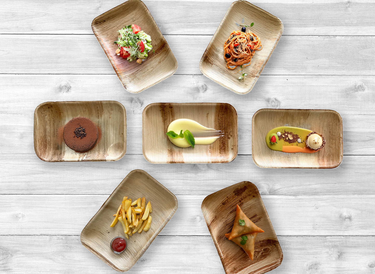 10" Rectangular Platter (Medium, Palm Leaf)