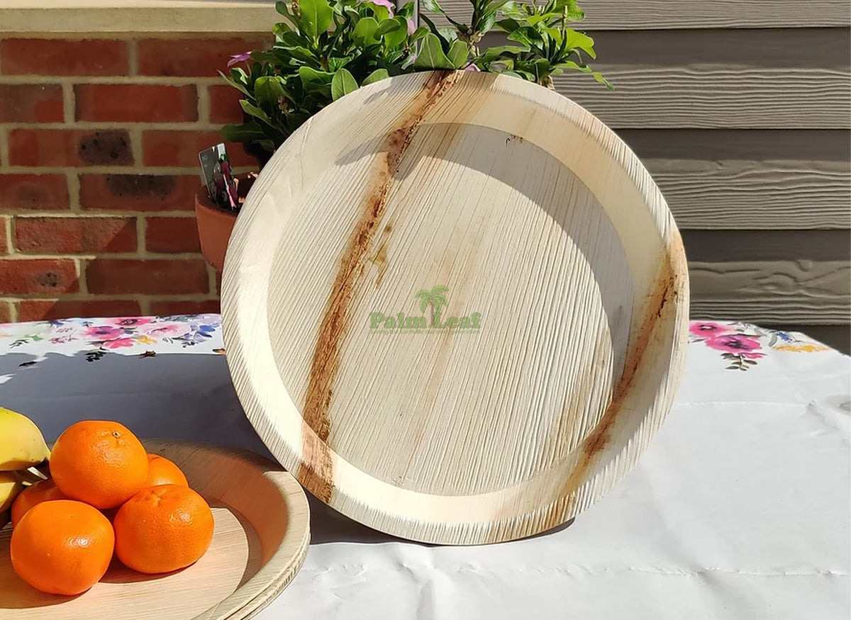 12" Deep Round Plate (X Large, Palm Leaf)