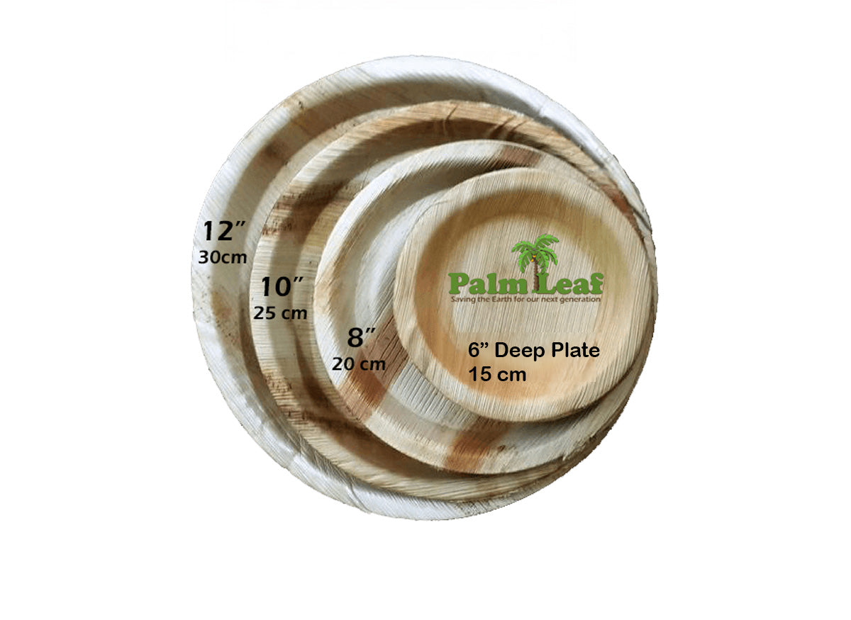 12" Deep Round Plate (X Large, Palm Leaf)
