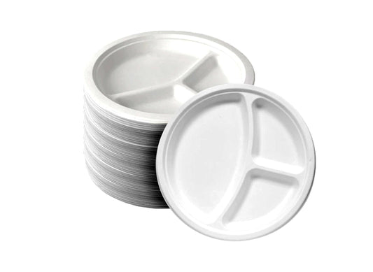 9" Round 3 Compartment (Medium, Bagasse)