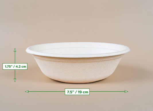 7" Round Soup Bowl (Large, Bagasse)