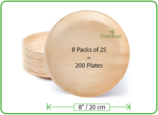 8" Round Plate (Medium, Palm Leaf)