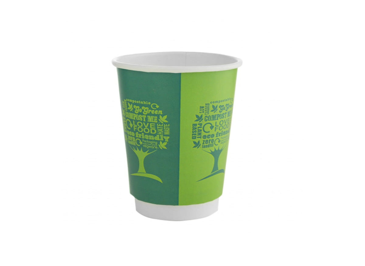 Double Wall (Hot) Green Tree Paper Cups - 8 Oz