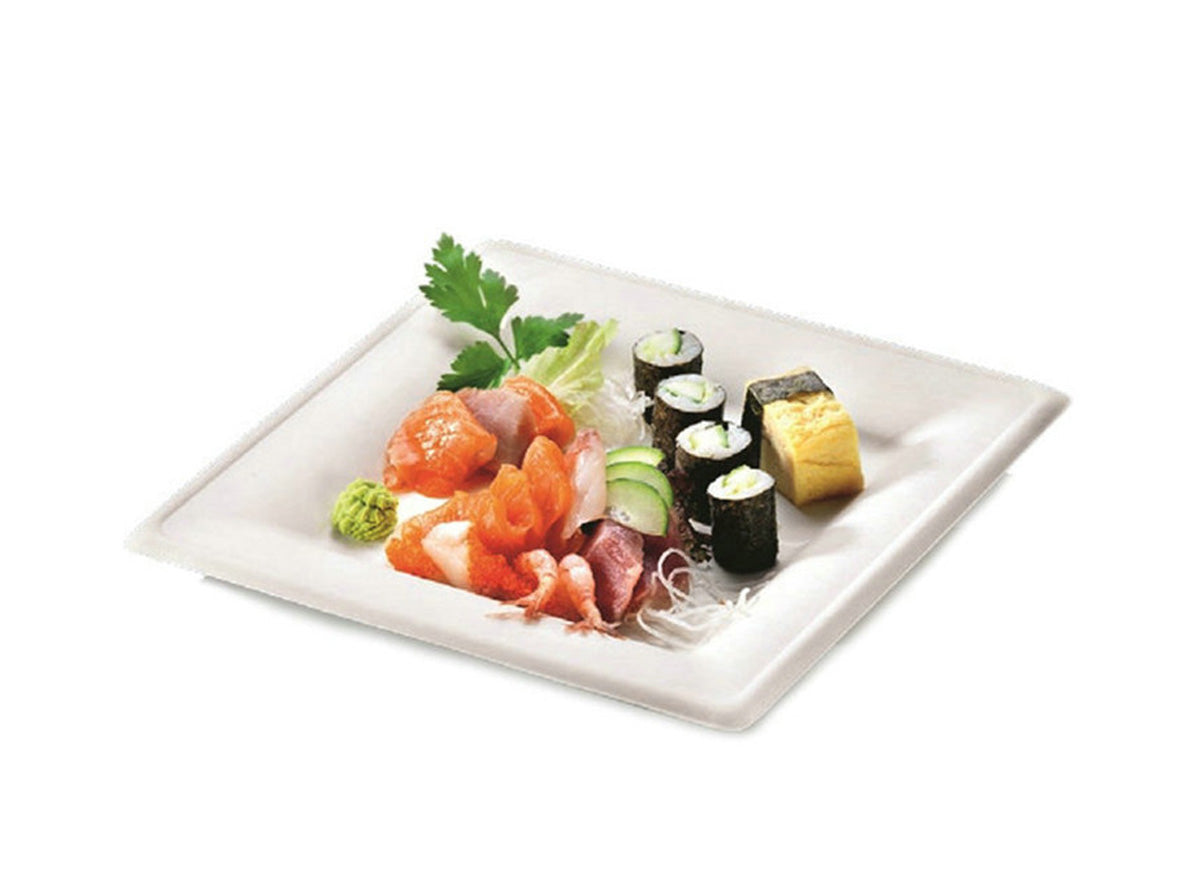 8" Square Plate (Medium / Bagasse) - Sugarcane Fibre