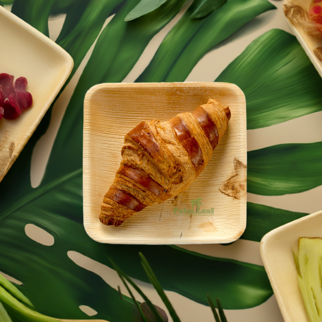 6" Square Plate (Small, Palm Leaf)