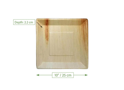 10" Deep Square Plate (Large, Palm Leaf)
