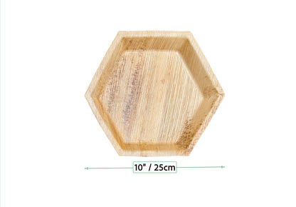 10" Deep Hexagonal Plate (Large, Palm Leaf)