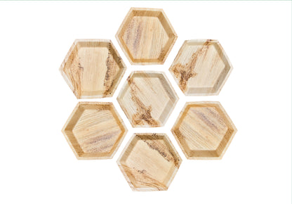 10" Deep Hexagonal Plate (Large, Palm Leaf)