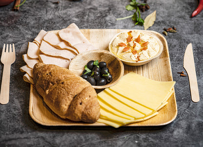 10" Square Plate (Large, Palm Leaf)