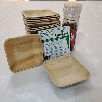 Bite Size Square Bowl - Areca Palm Leaf Bowl