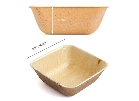 5.5" Square Bowl (Medium, Palm Leaf)