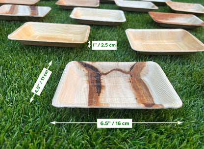 6" Rectangular Tray (Medium, Palm Leaf)
