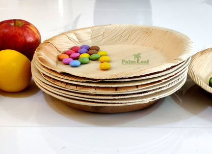 8" Deep Round Plate (Medium, Palm Leaf)