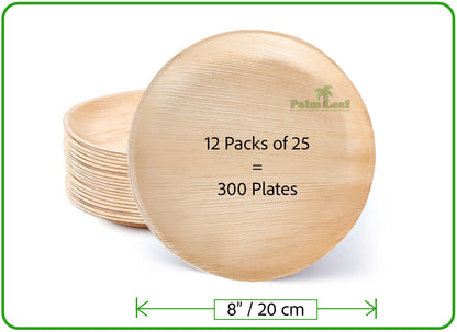 8" Round Plate (Medium, Palm Leaf)