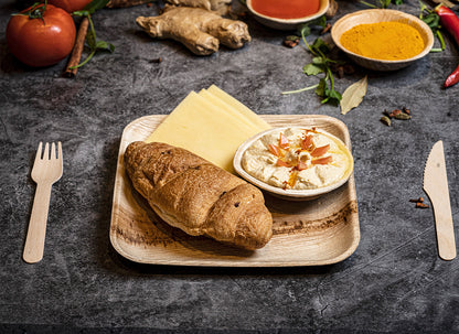 8" Square Plate (Medium, Palm Leaf)