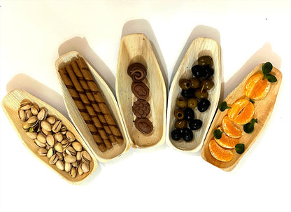 7" Boat Dish (Small, Palm Leaf)