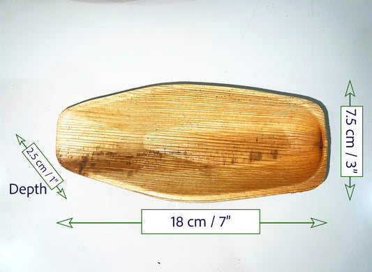 7" Boat Dish (Small, Palm Leaf)