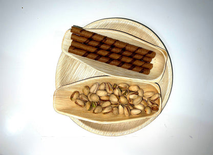 7" Boat Dish (Small, Palm Leaf)